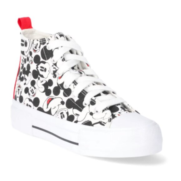 Disney Mickey Mouse White Black Red Canvas High Tops Sneakers Shoes NWT 11 - Picture 1 of 5